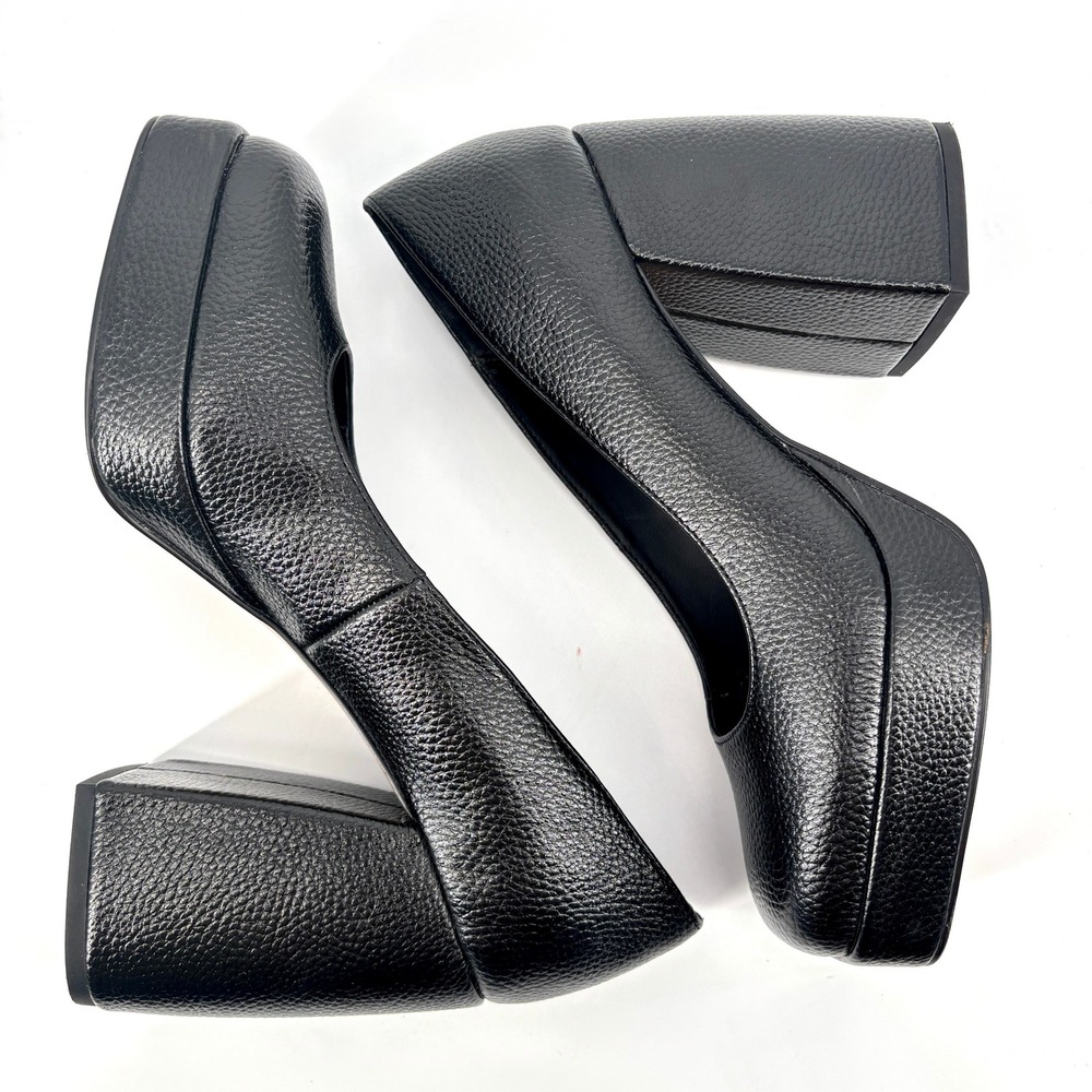 Katy‎ Perry Uplift Black Pebbled Square Toe Platform Block High Heel Pump 8.5M - Picture 6 of 10